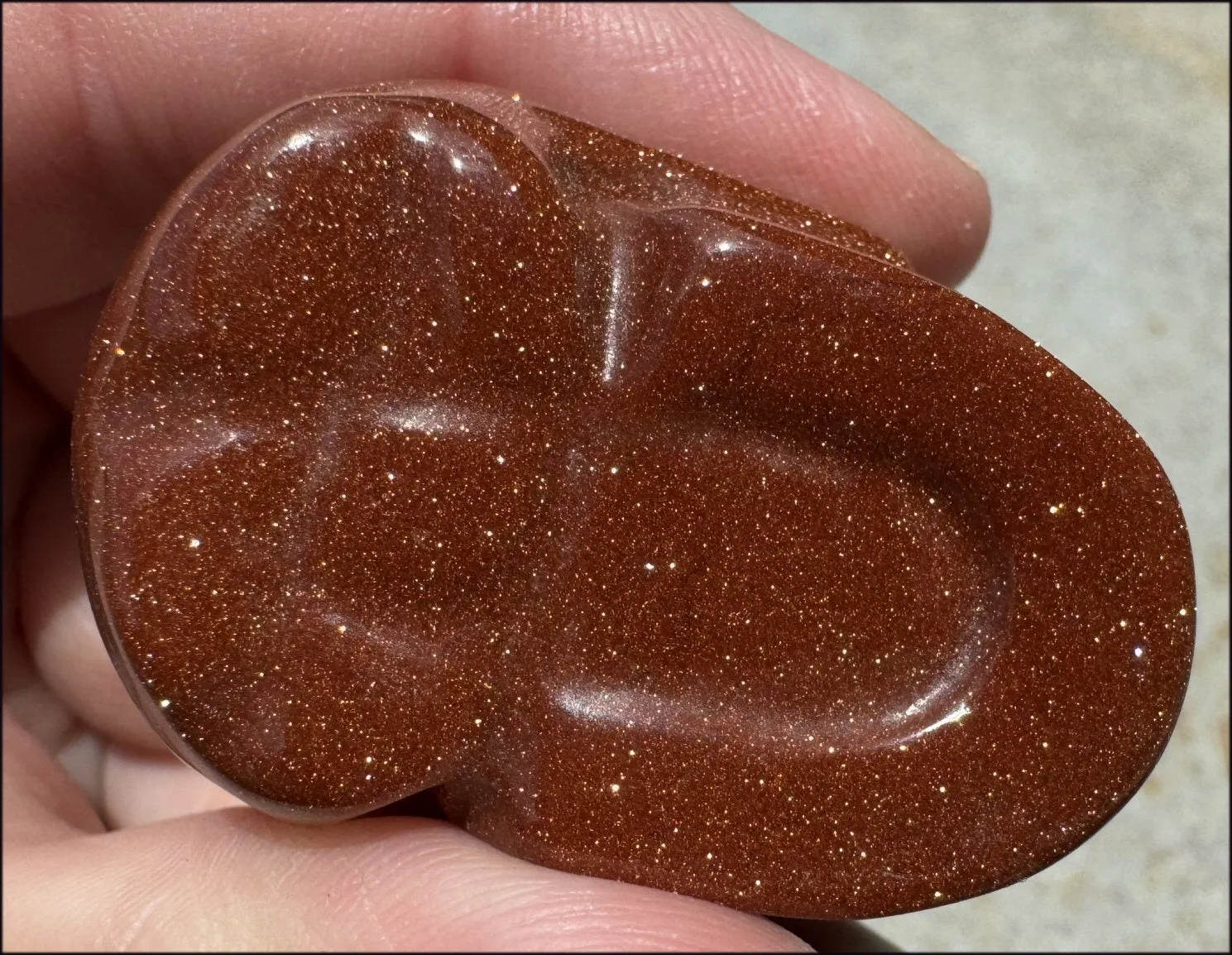 Goldstone CRYSTAL SKULL - Energizing, Stabilizing - with Synergy 12  yrs