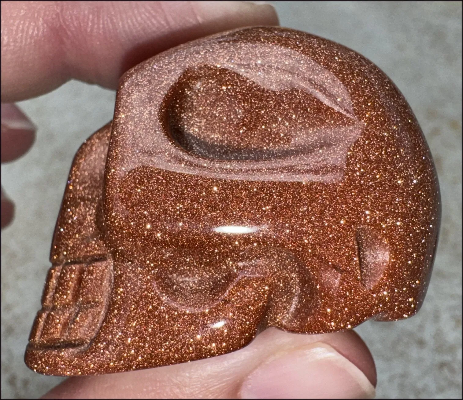 Goldstone CRYSTAL SKULL - Energizing, Stabilizing - with Synergy 12  yrs