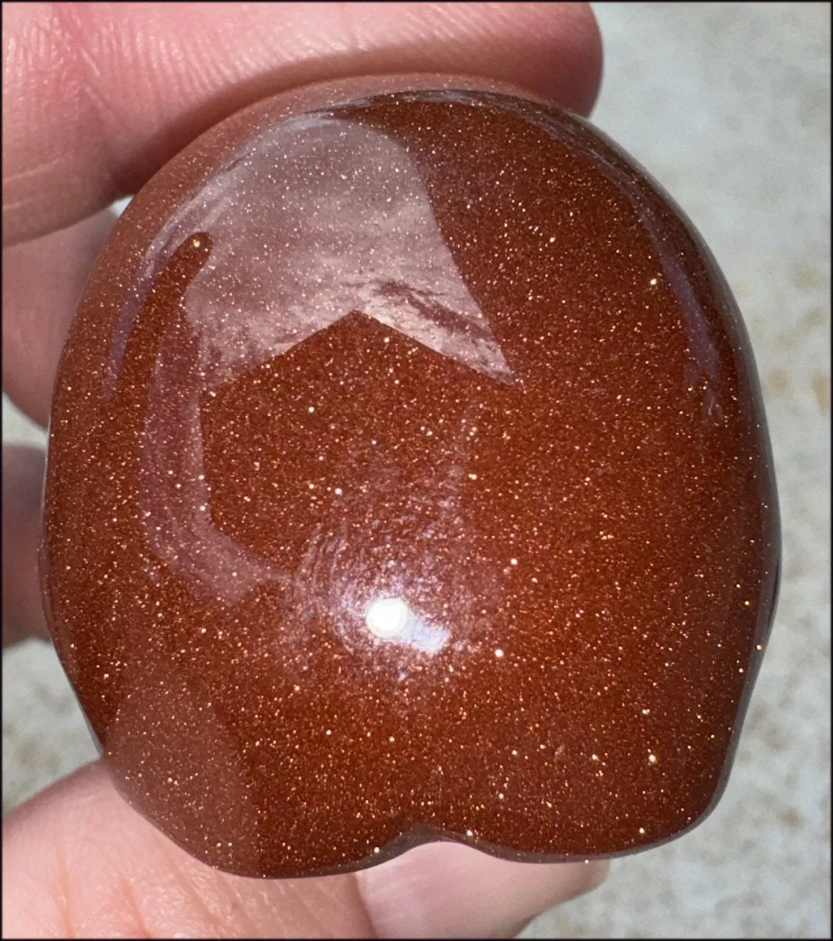 Goldstone CRYSTAL SKULL - Energizing, Stabilizing - with Synergy 12  yrs