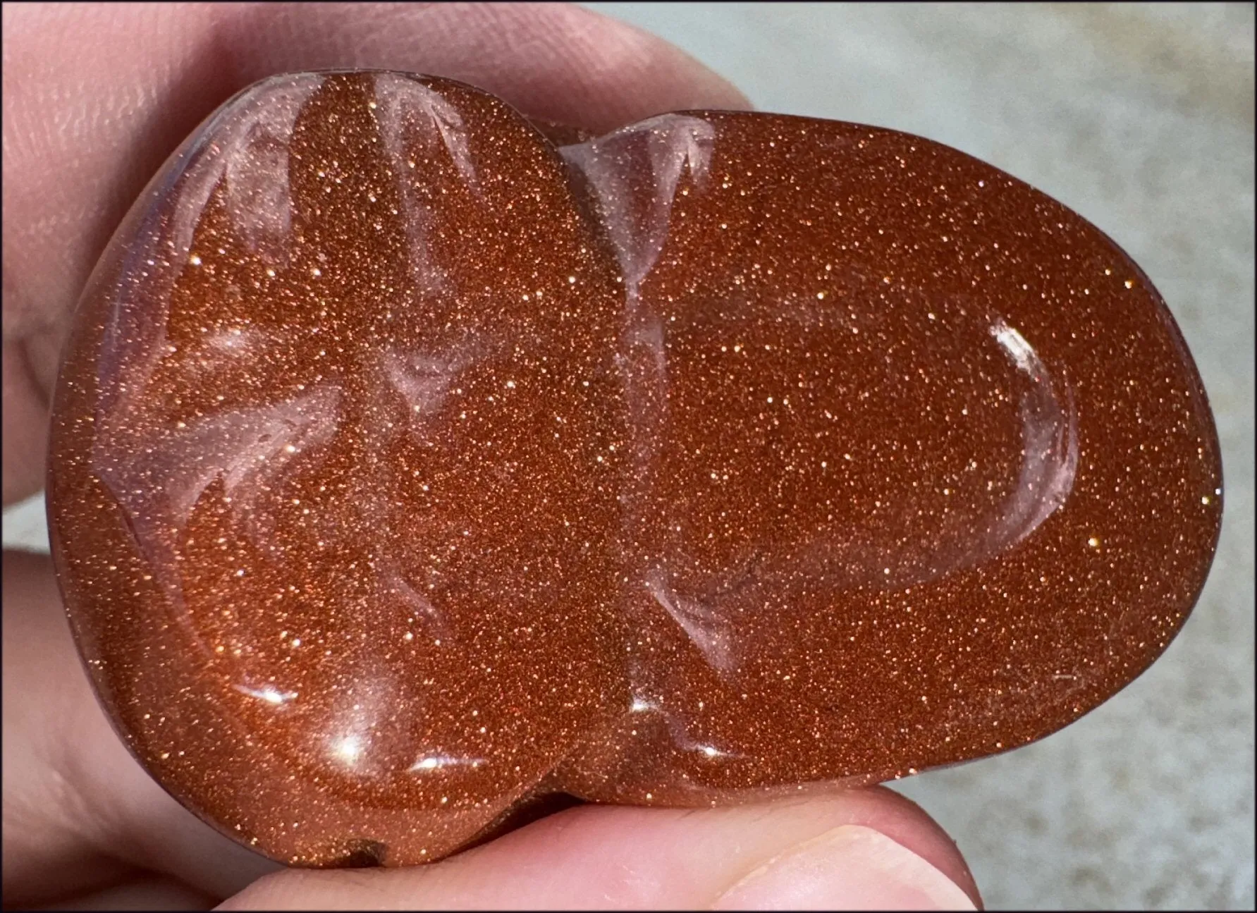 Goldstone CRYSTAL SKULL - Energizing, Stabilizing - with Synergy 12  yrs