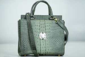 Grand Dame Grey Croc Bag