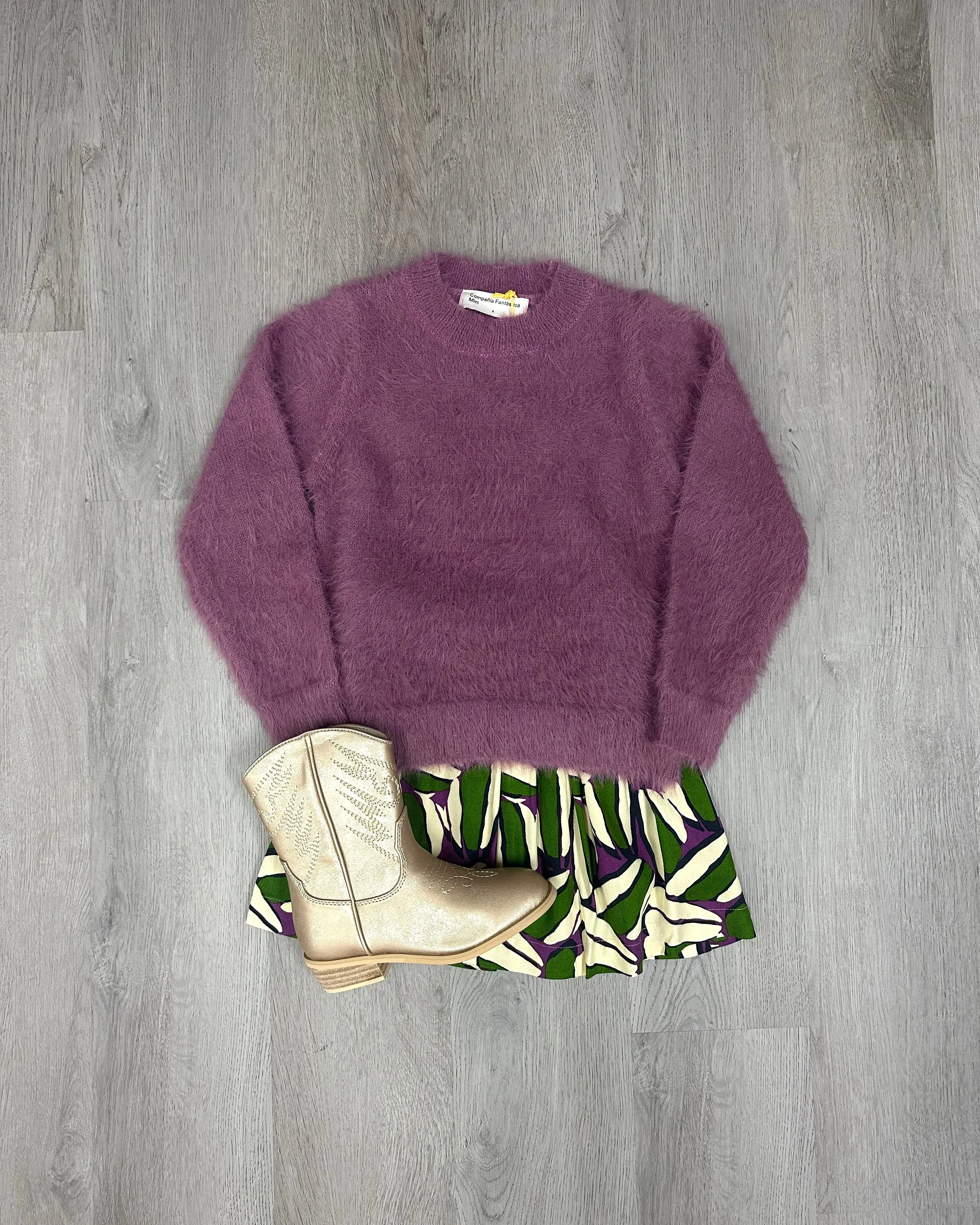 Green Geometric Print Girl's Short Skirt