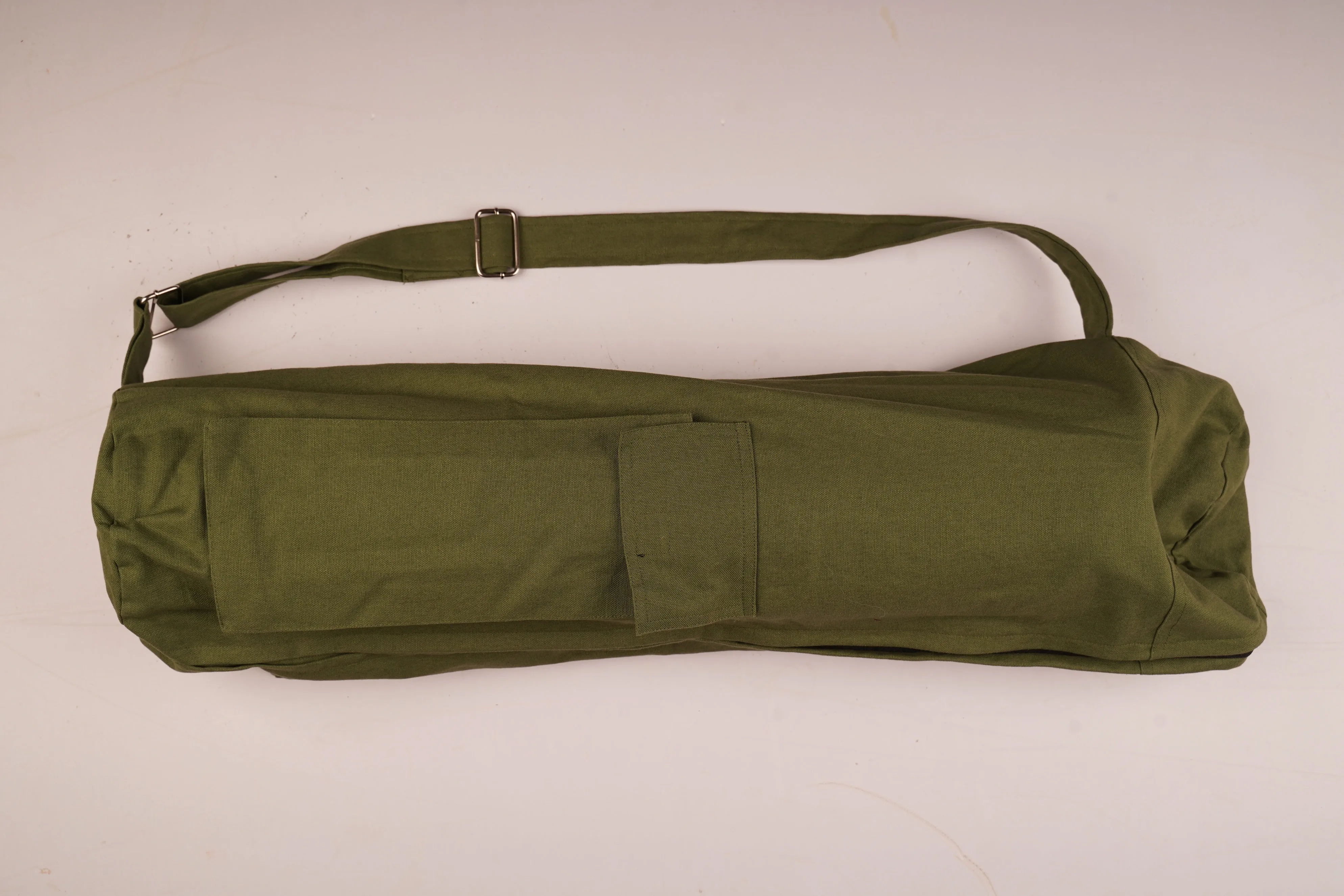 GREEN YOGA MAT BAG WITH COTTON ADJUSTABLE STRAPS WITH MULTIPLE POCKETS