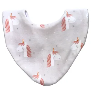 Grey Unicorn Waterproof Dribble Bib