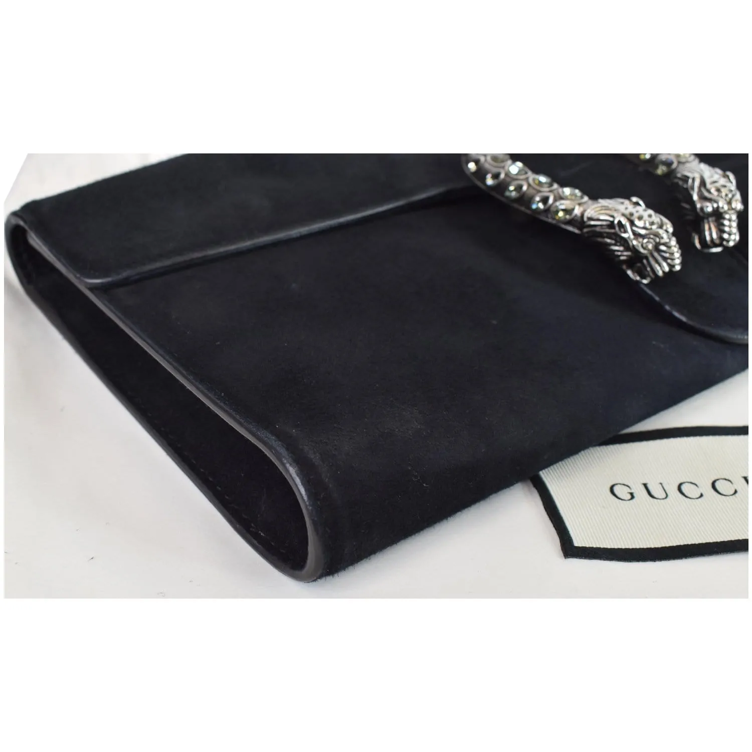 GUCCI Dionysus Small Velvet Clutch Bag Black 425250