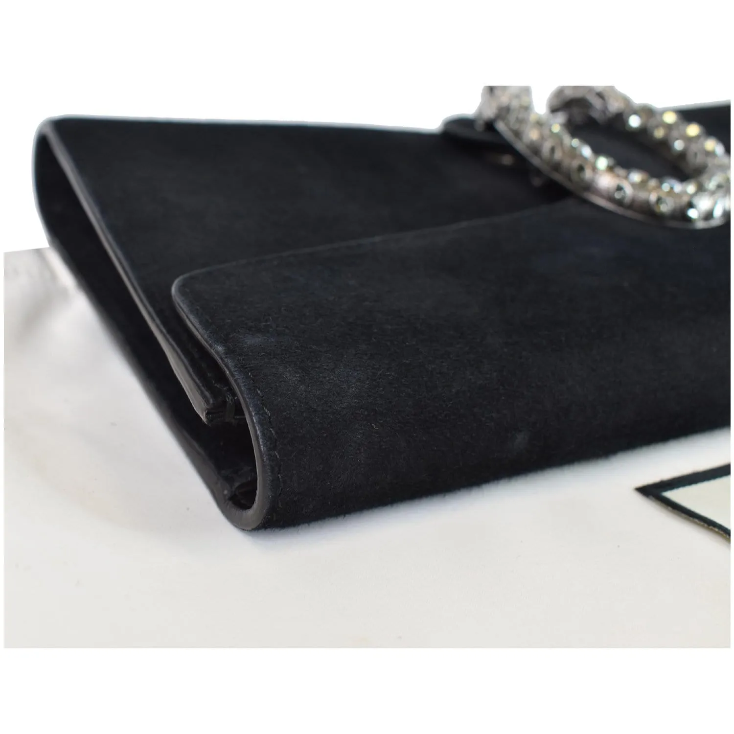 GUCCI Dionysus Small Velvet Clutch Bag Black 425250