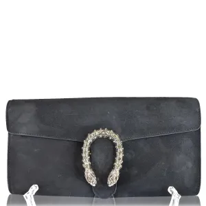 GUCCI Dionysus Small Velvet Clutch Bag Black 425250