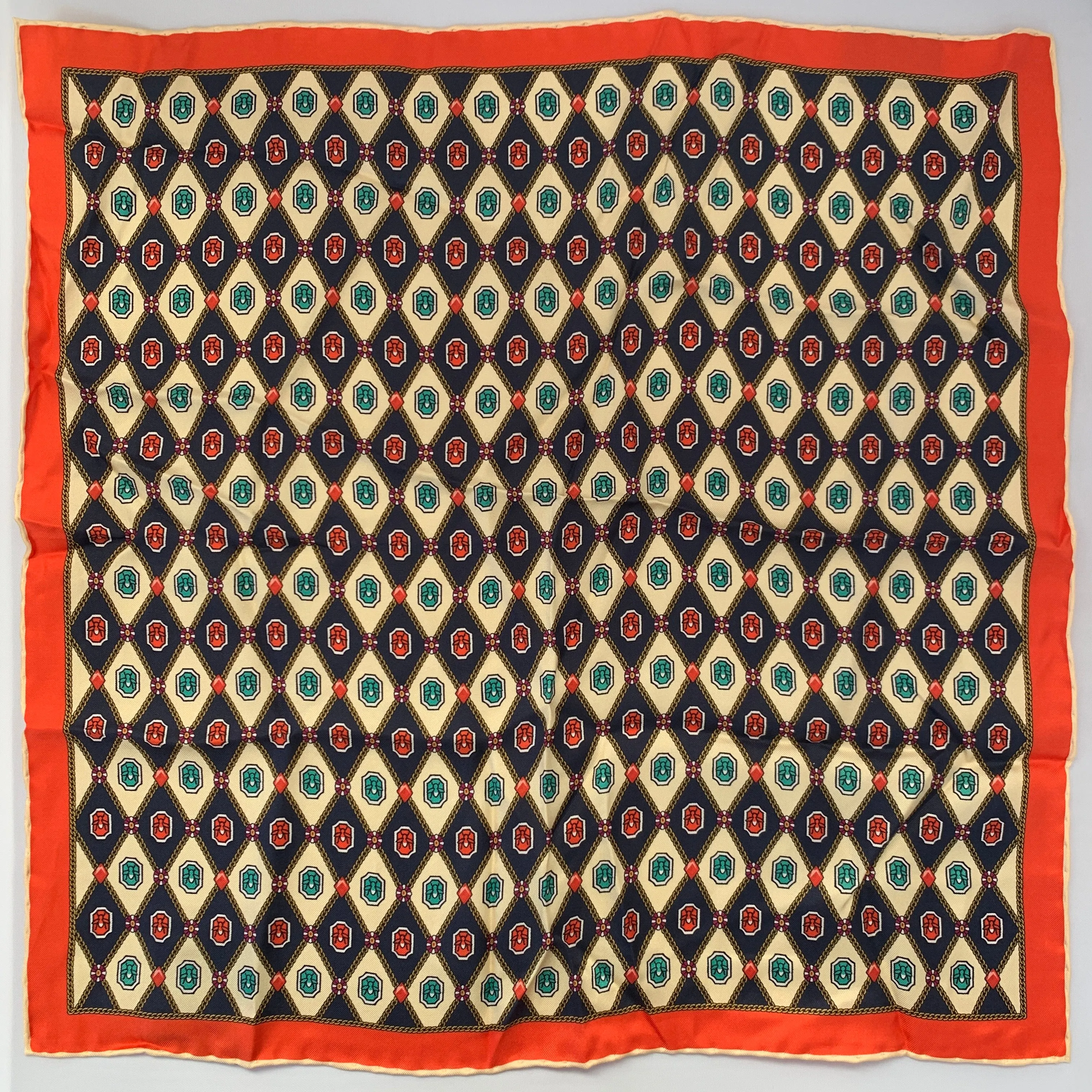 Gucci Geometric Jewel Print Pocket Square in Ivory