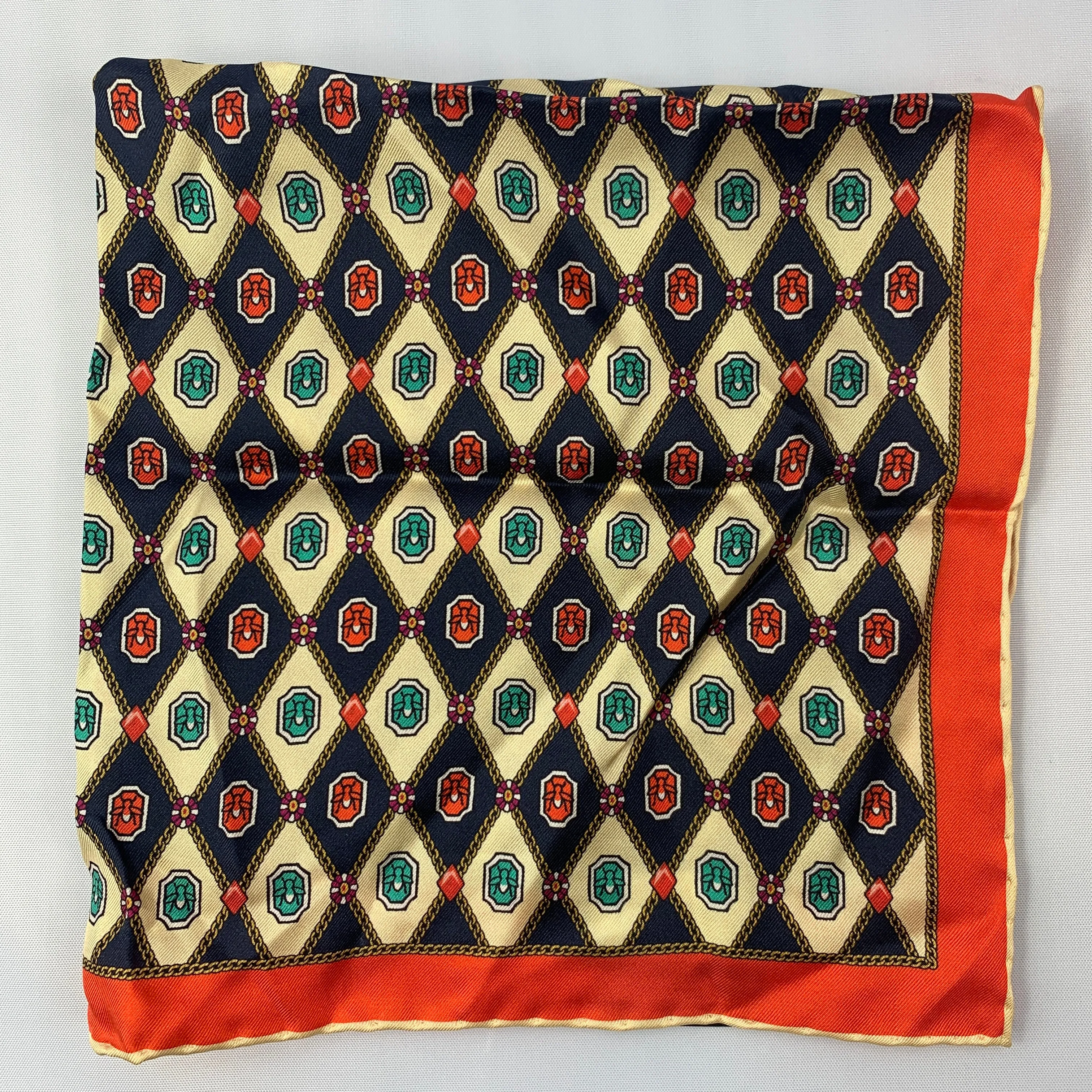 Gucci Geometric Jewel Print Pocket Square in Ivory