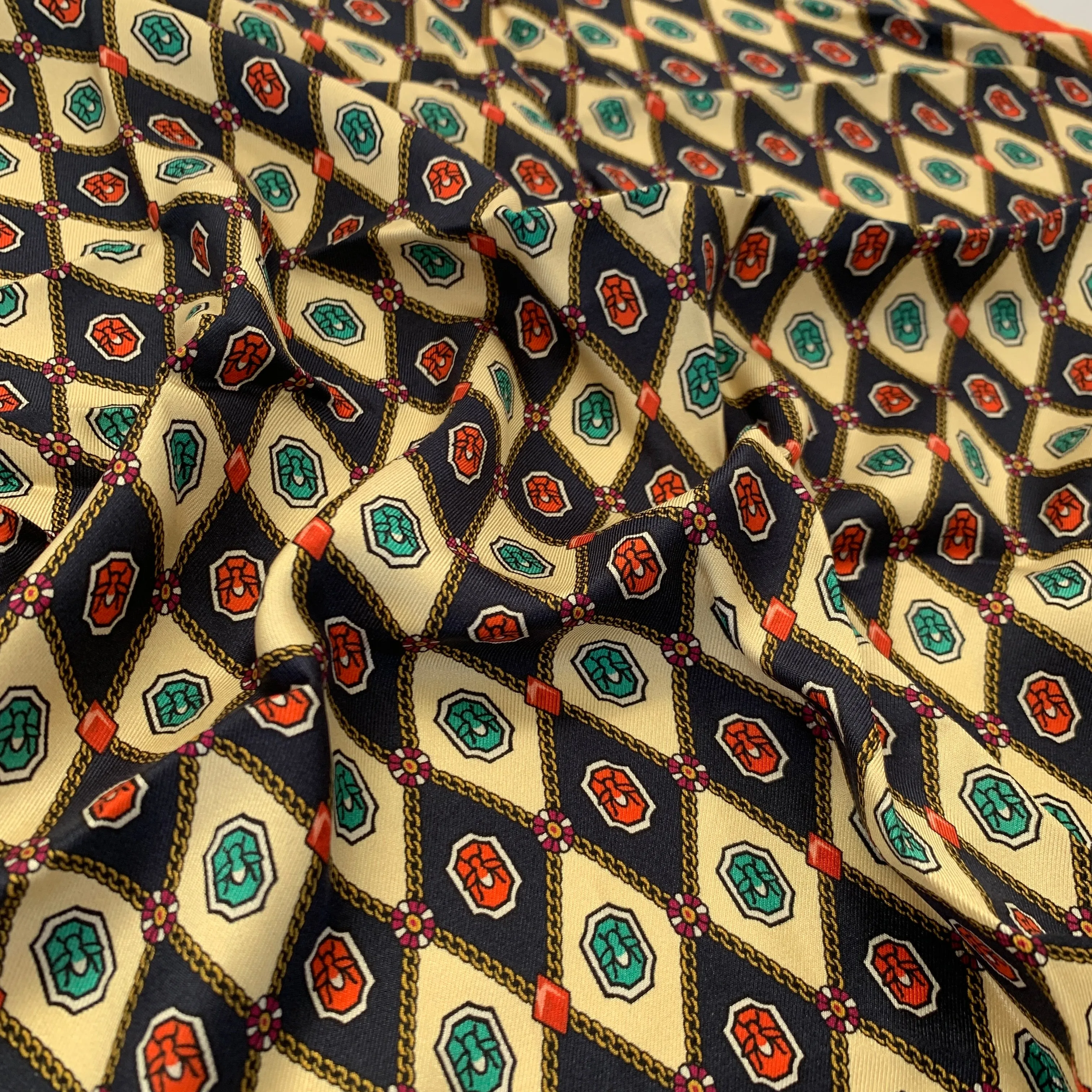 Gucci Geometric Jewel Print Pocket Square in Ivory