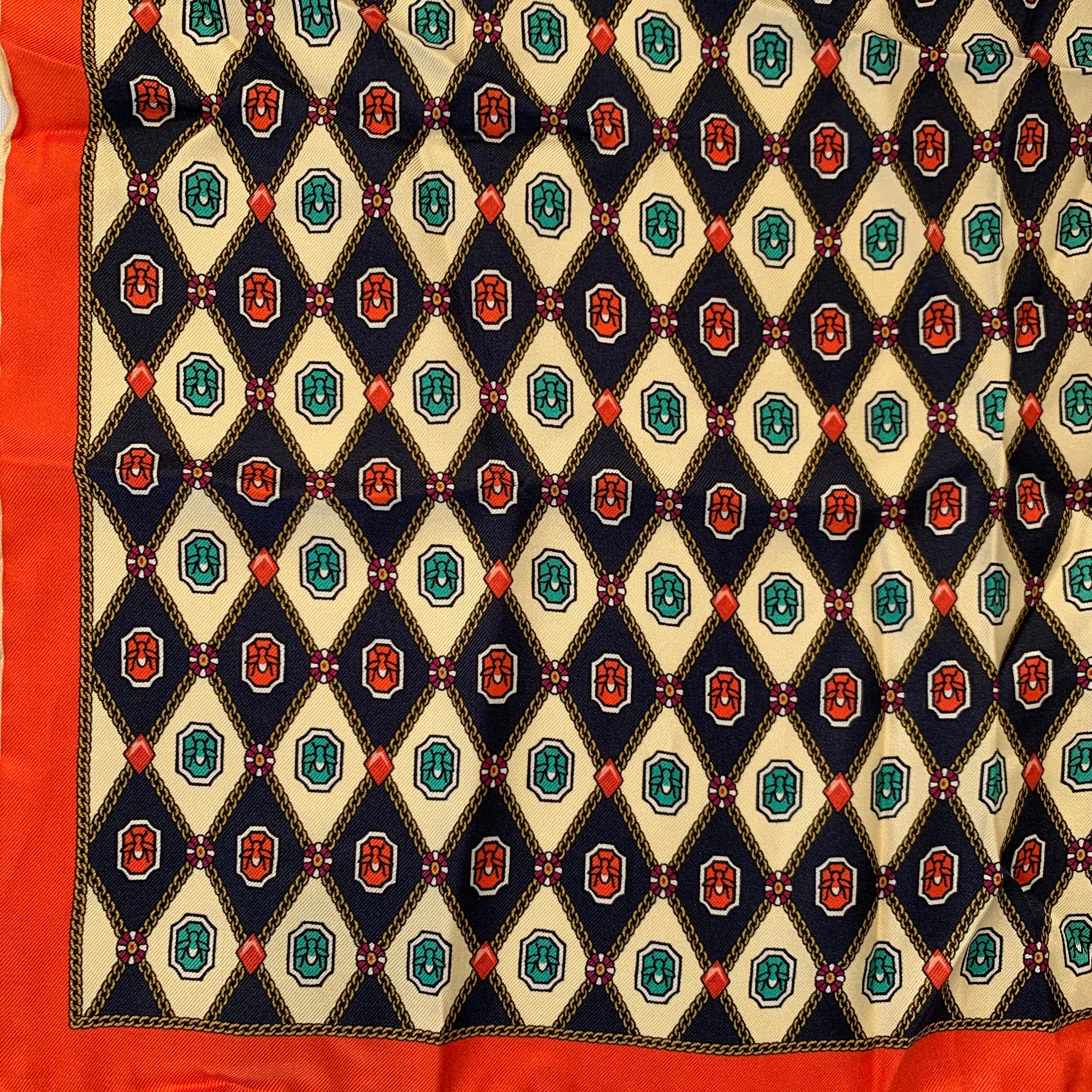 Gucci Geometric Jewel Print Pocket Square in Ivory