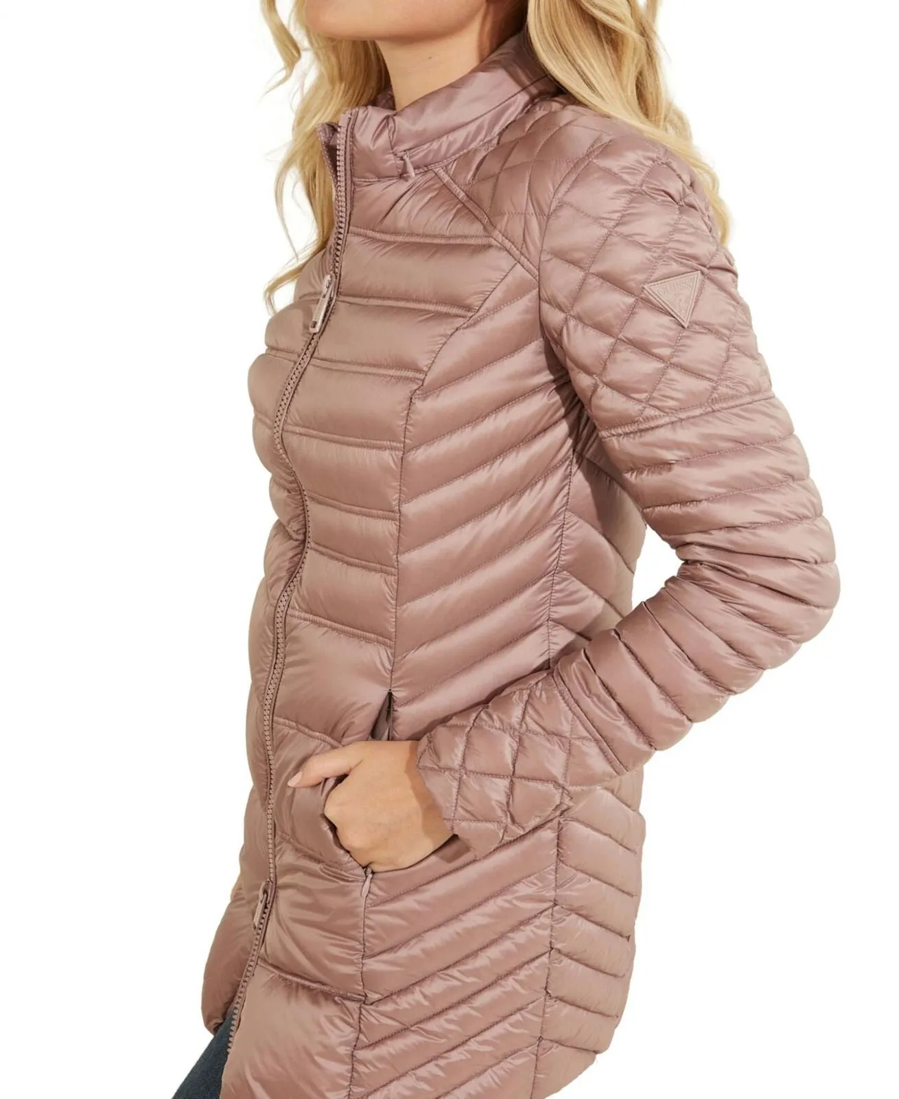 Guess Womens Packable Natasha Quilted Jacket W2RL25WEGN0