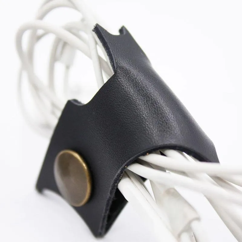Handmade Leather BatMan Cord Organizer Earbud Case Personalized Monogrammed Gift Custom Wallet Women Cord Taco