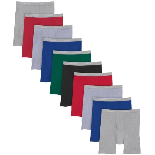 Hanes Mens Boxer Briefs With ComfortFlex Waistband 10-Pack