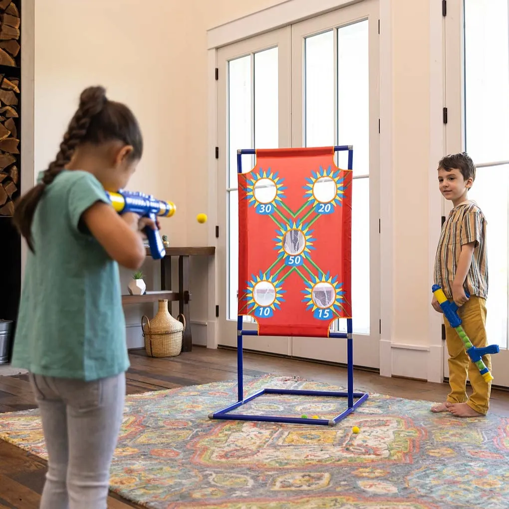 Hearthsong Target Blaster Game Set with Two Blasters & 24 Foam Balls