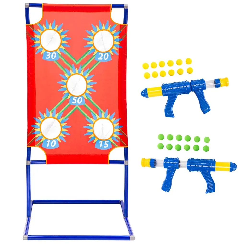 Hearthsong Target Blaster Game Set with Two Blasters & 24 Foam Balls