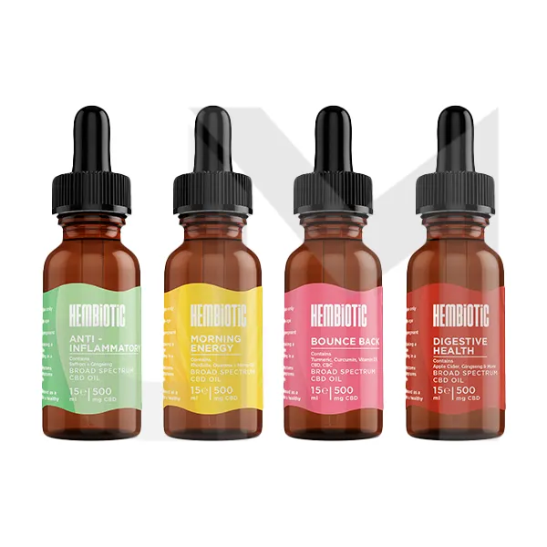 Hembiotic 500mg Broad-Spectrum Functional CBD Oil - 15ml