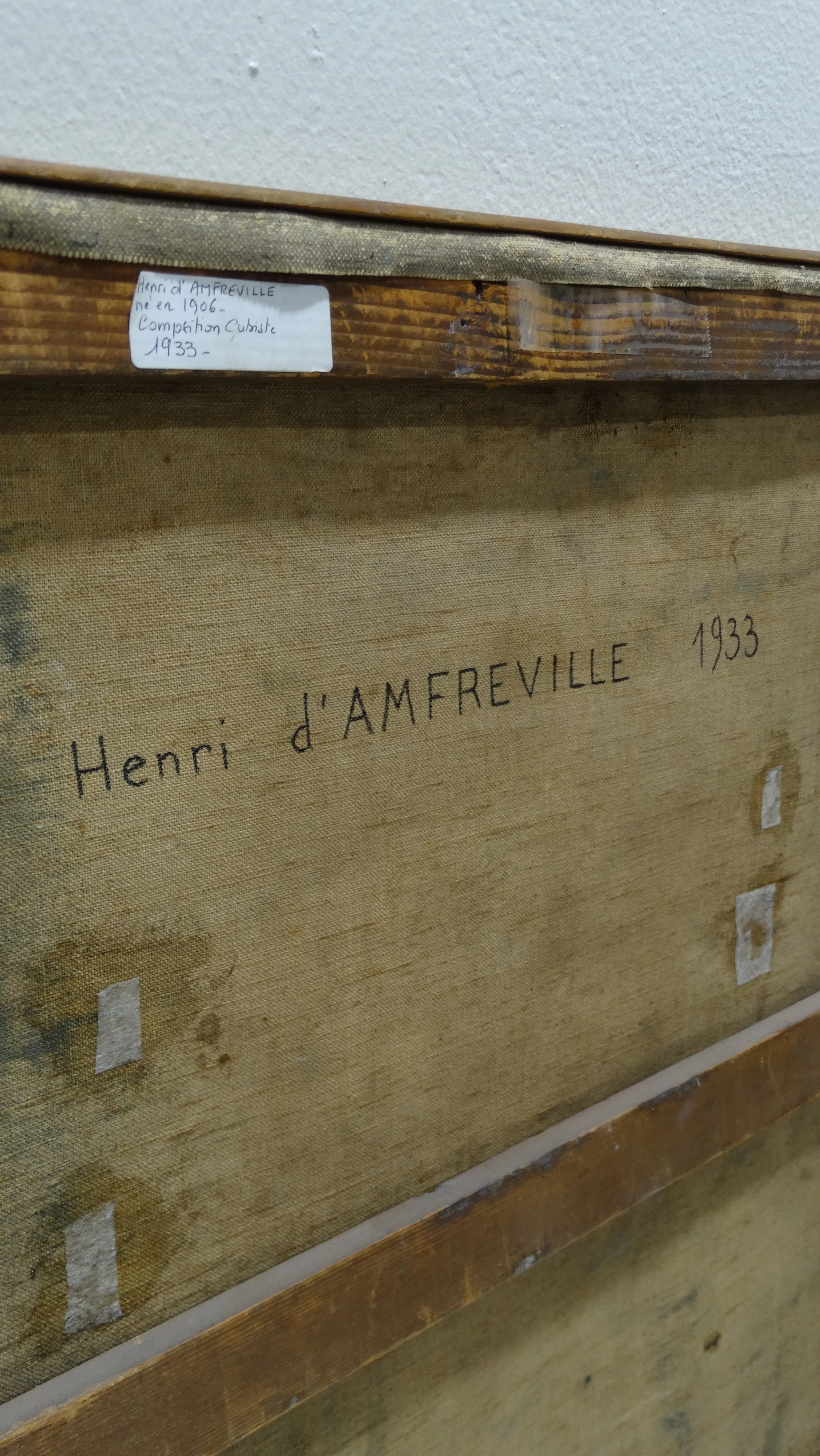 Henri d’Amfreville 1933 Signed Abstract Oil Painting