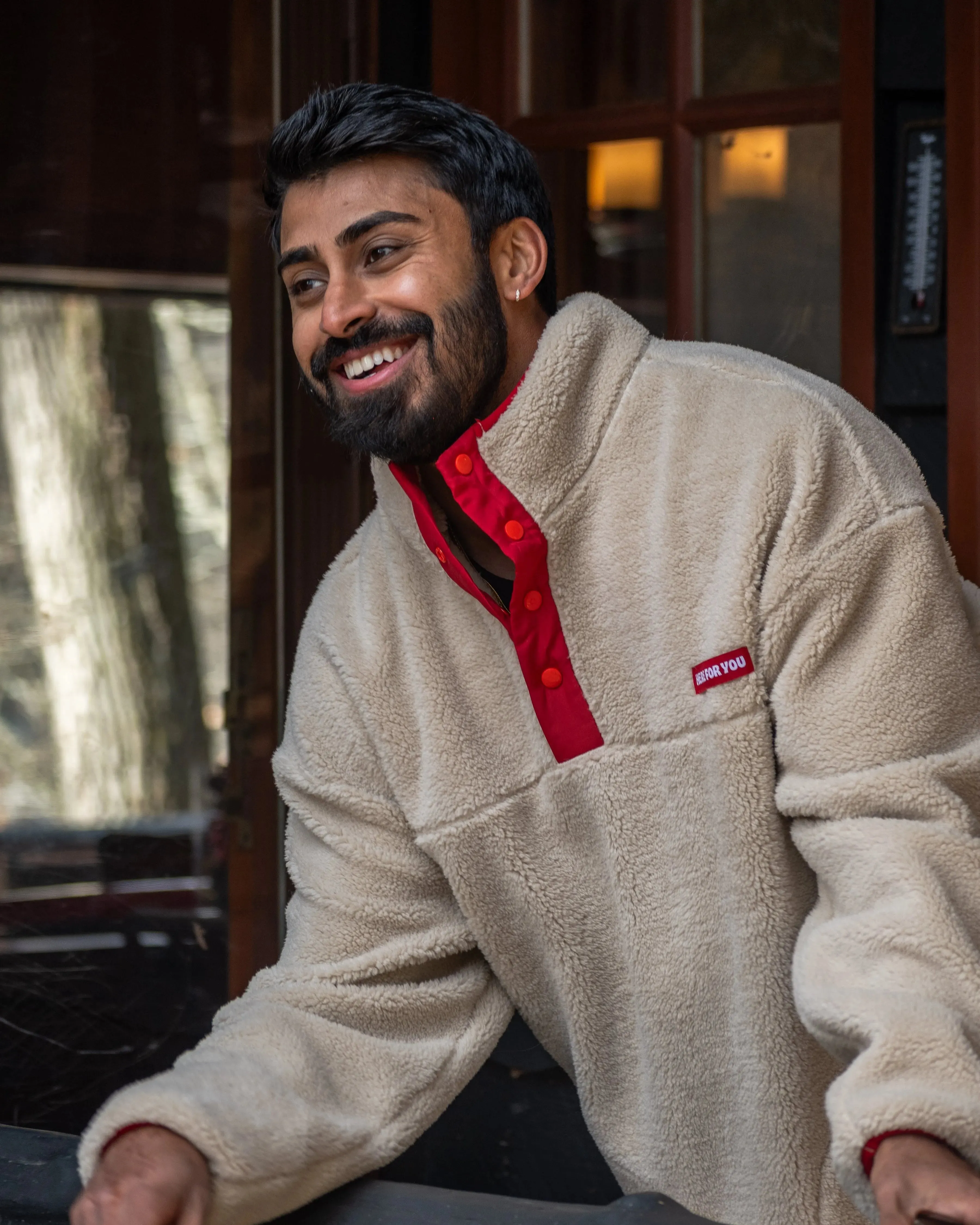 Here For You Sand Sherpa Pullover