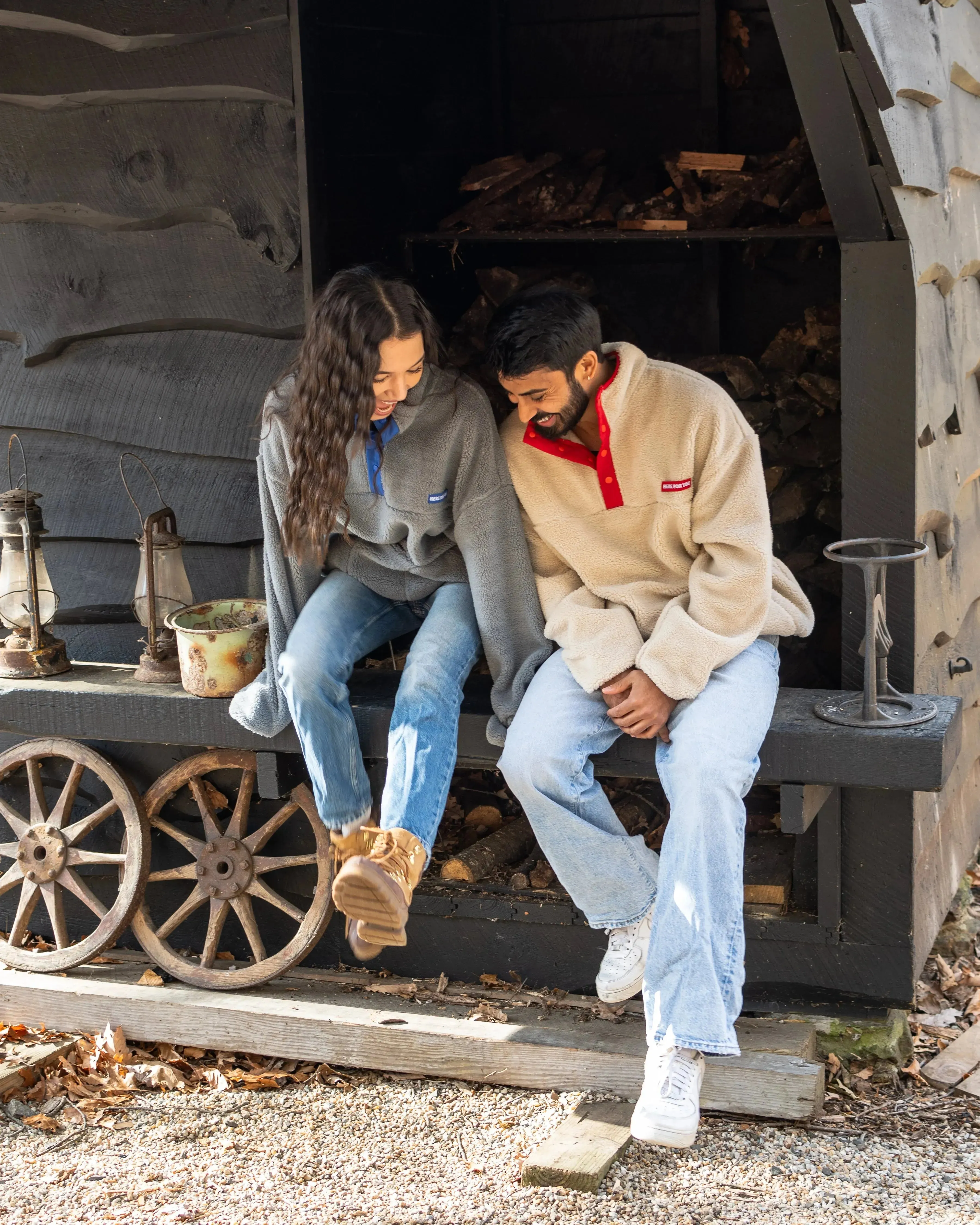Here For You Sand Sherpa Pullover