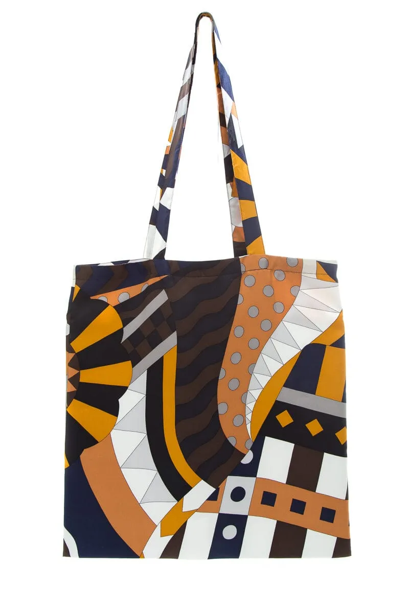 Hermès Multicolor Geometric Silk Handbag
