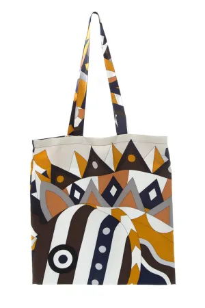Hermès Multicolor Geometric Silk Handbag