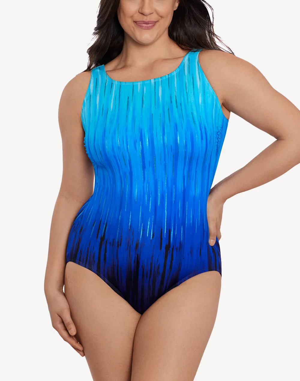 High Energy Scoop Back High Neck One Piece