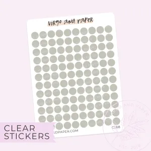 Highlighter Colors Clear Dot Stickers - Gray