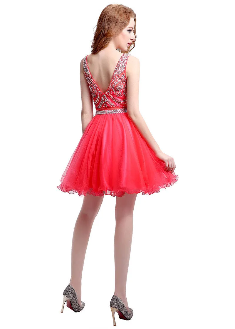 Homecoming Dress With Beadings