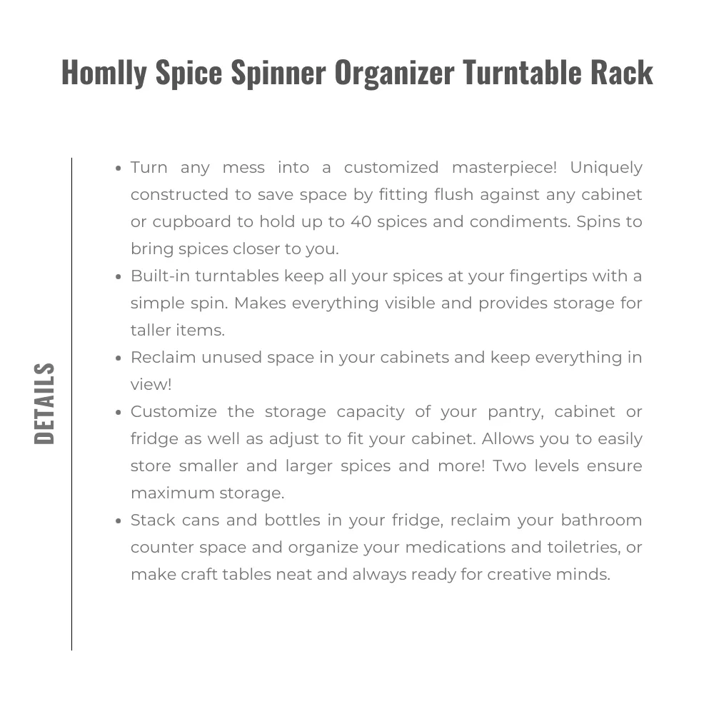 Homlly Spice Spinner Organizer Turntable Rack