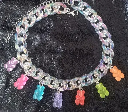 Ice Ice Baby Rainbow Bears Choker Necklace