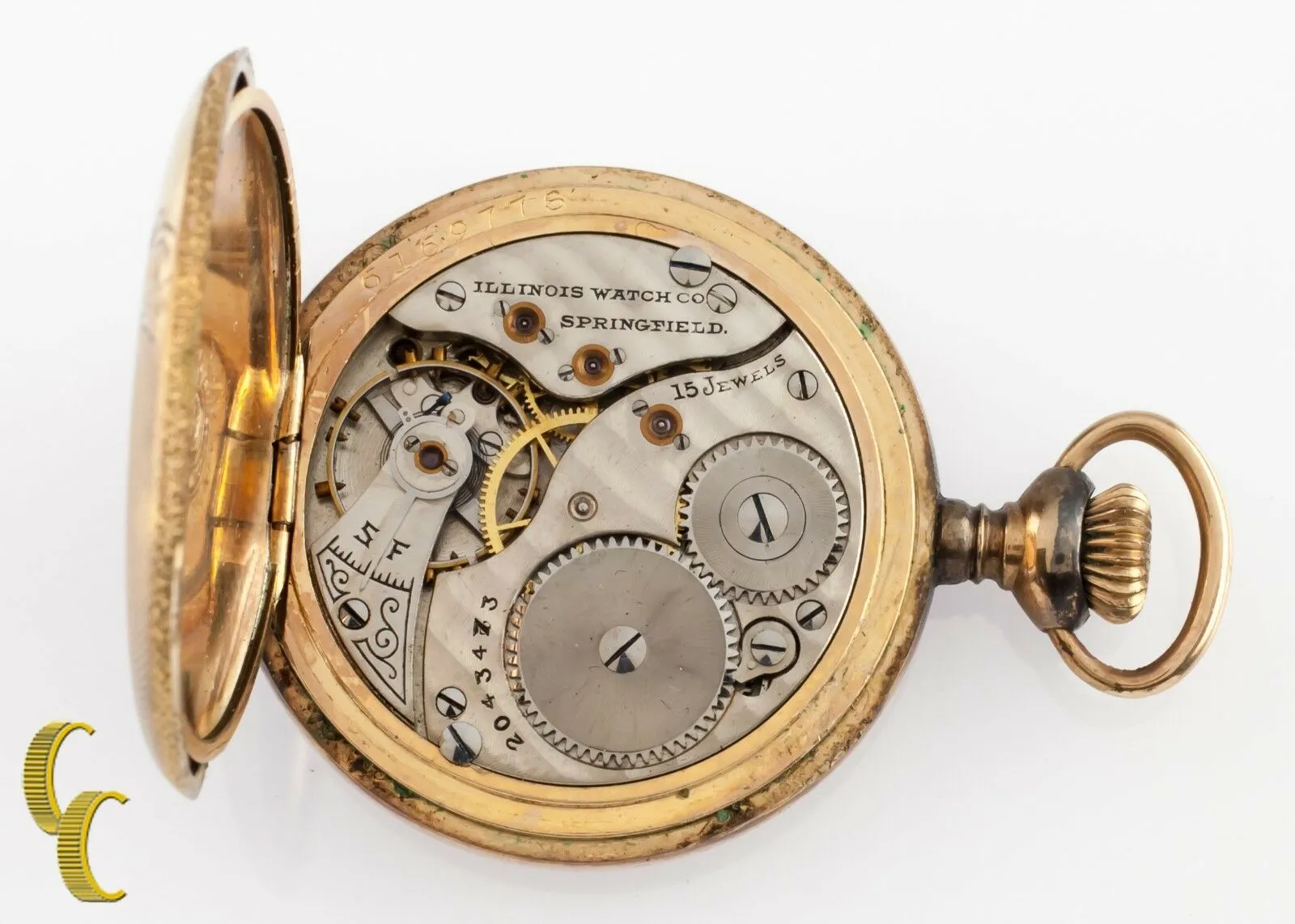 Illinois Full Hunter Gold Filled Antique Pocket Watch Gr 35 0S 15 Jewel