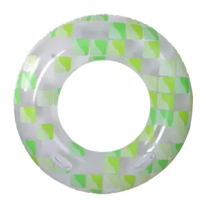 Inflatable Green and Clear Geometric Swimming Pool Inner Tube Ring