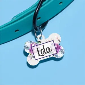 Ink Floral Pet ID Tag