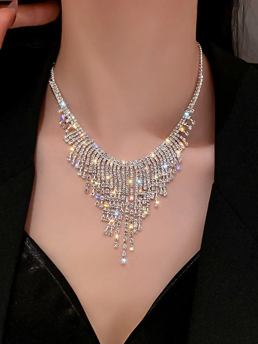 Inlay Stone Tassel Necklace MSE101007