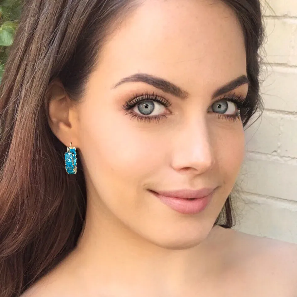 inside out blue zircon hoops