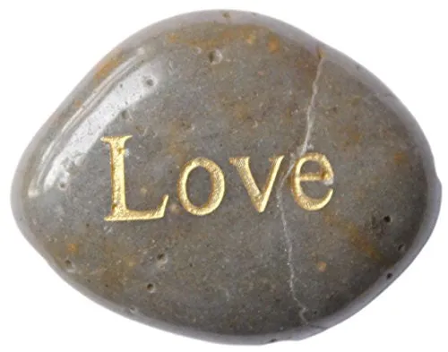 Inspirational Message Stones Engraved with Uplifting Words of Wisdom - Love