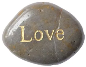 Inspirational Message Stones Engraved with Uplifting Words of Wisdom - Love
