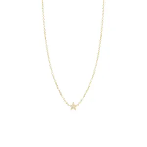 Itty Bitty Diamond Star Necklace in Yellow Gold