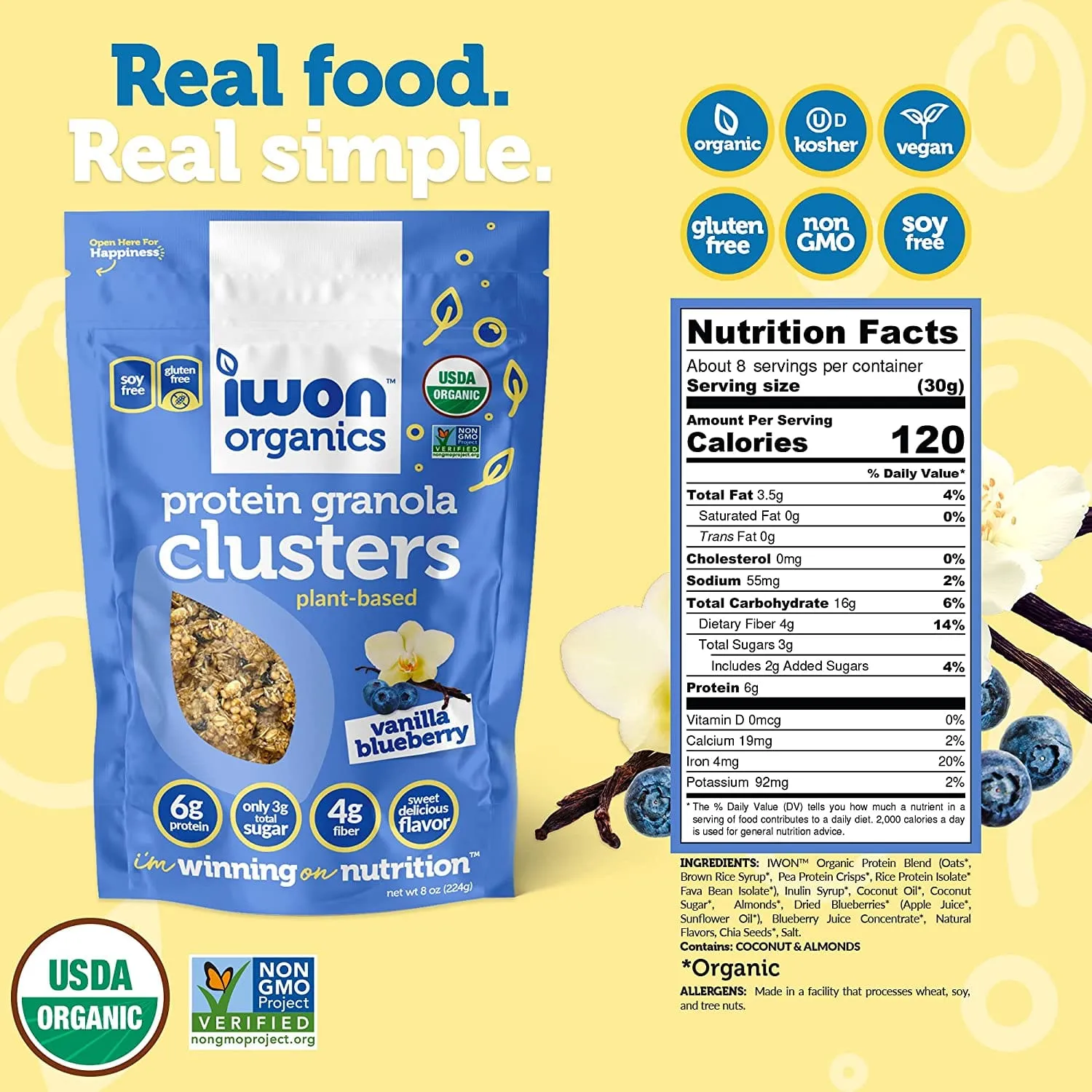 iWon Organics - Protein Granola Clusters (224g)