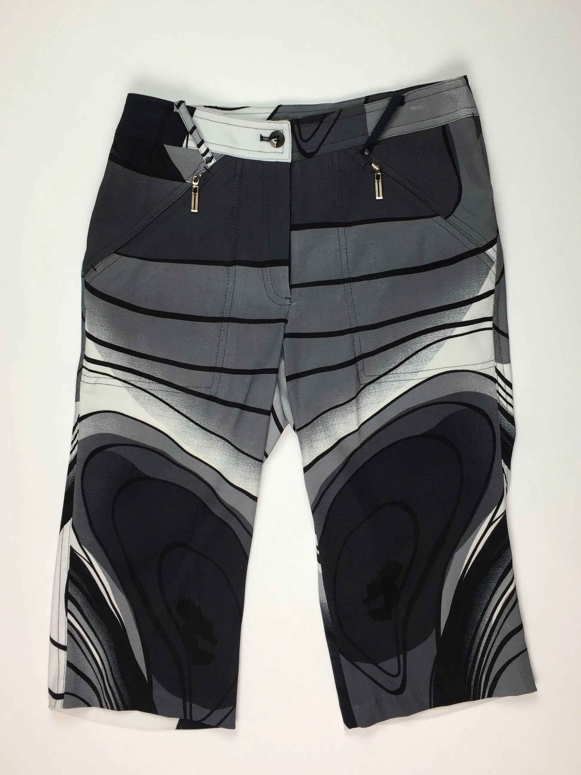 Jamie Black Multi Print Knee Capri 31345