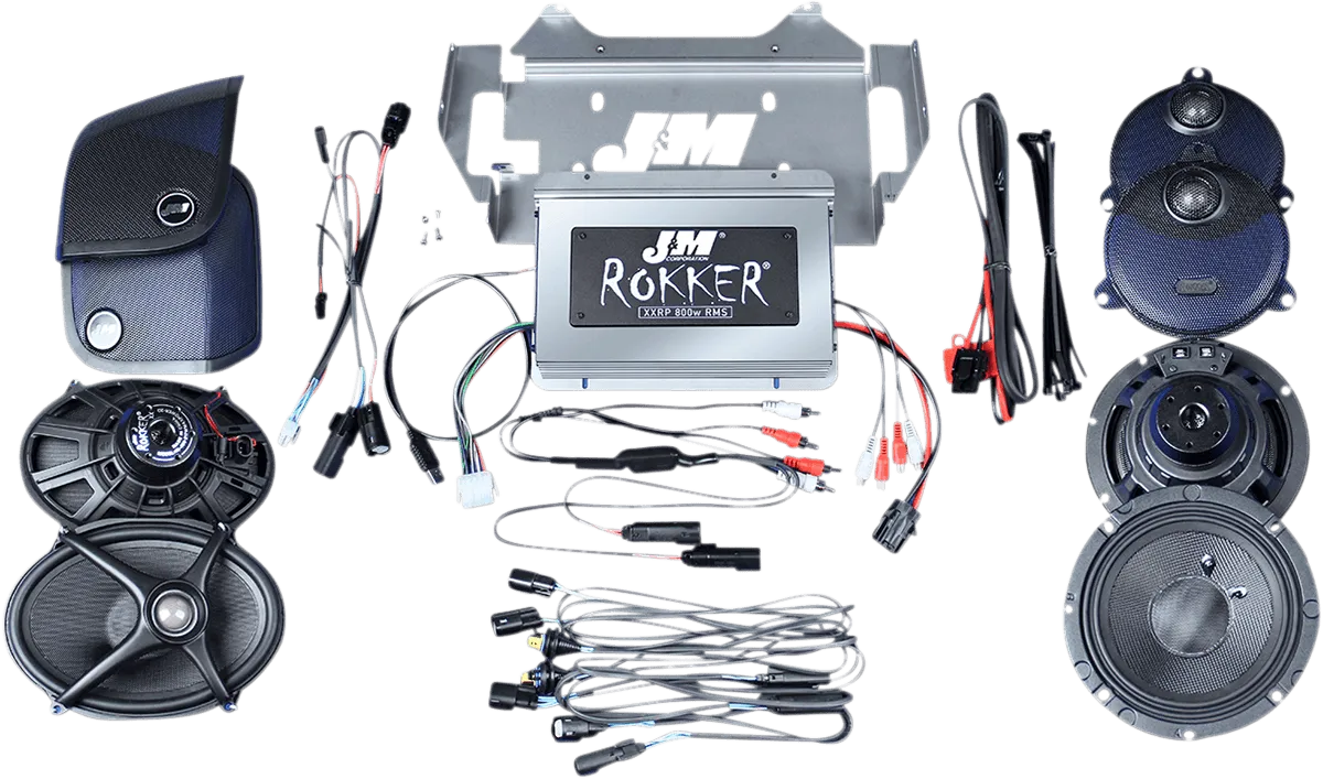 J&M XXRK800SP415RCS Rokker 800W 4-Channel Programmable Amp/Speaker Kits