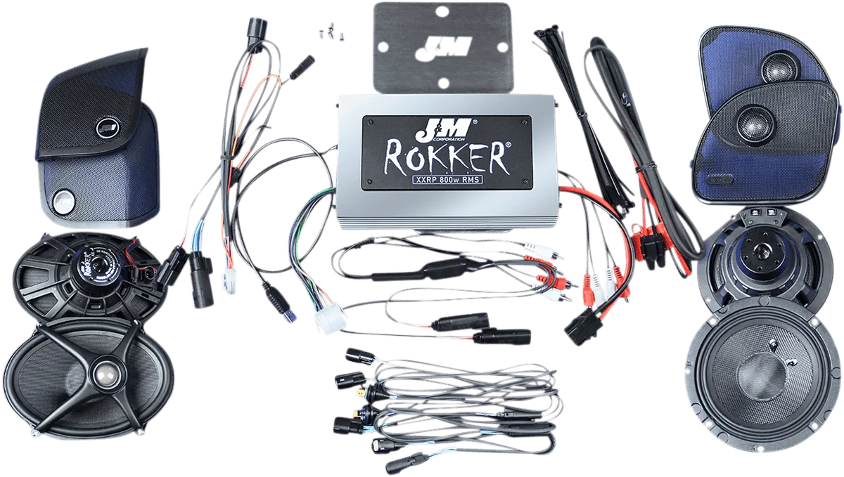 J&M XXRK800SP415RCS Rokker 800W 4-Channel Programmable Amp/Speaker Kits