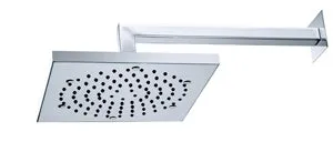 Jewel Faucets 10.5" Square Rainshower Anti-Lime Shower Head with Cast Brass Shower Arm, Designer Finish H60715-X
