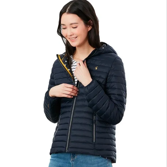 Joules Snug Padded Showerproof Packable Jacket Coat