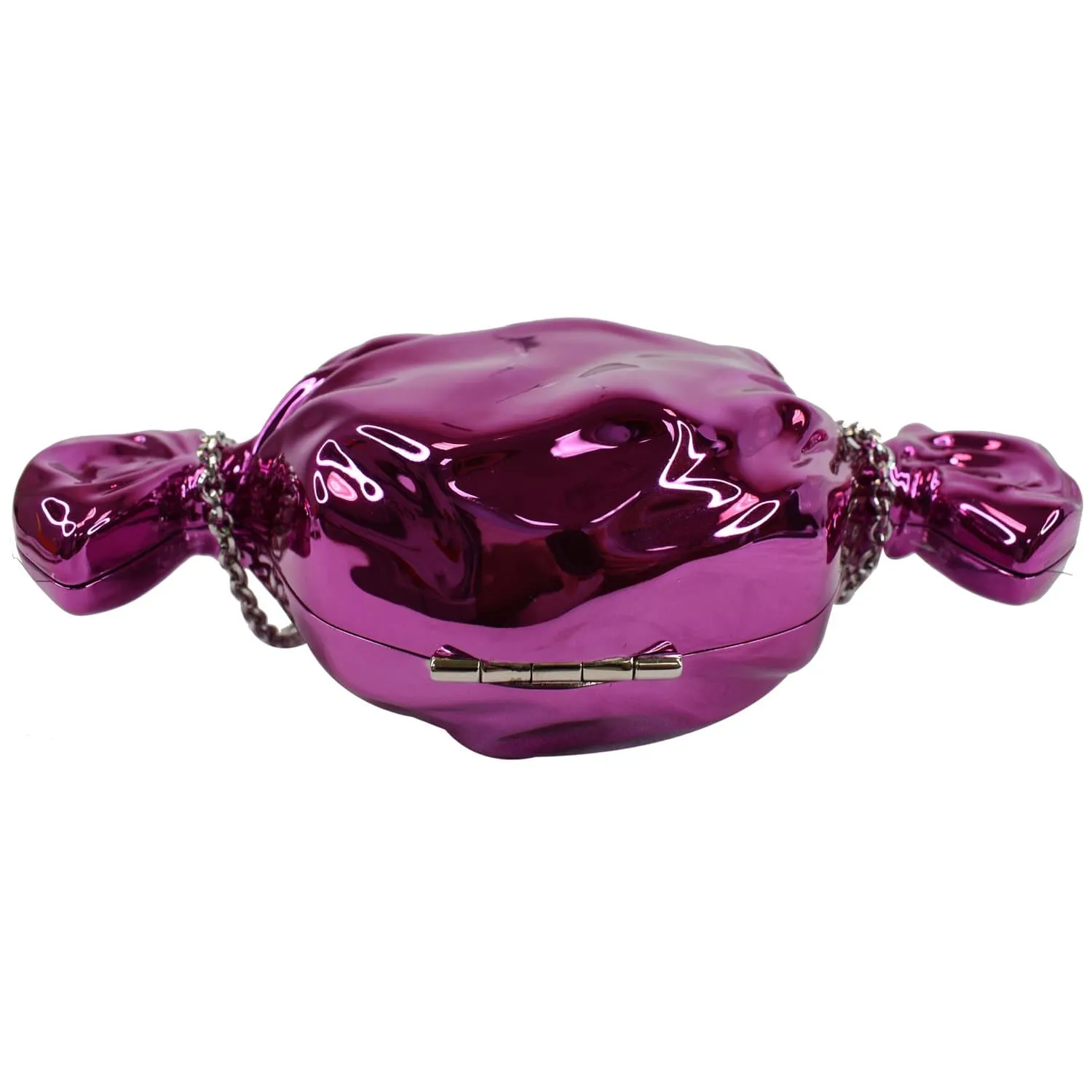 JUDITH LEIBER Couture Raspberry Candy Crystal Crossbody Clutch Bag Fuchsia