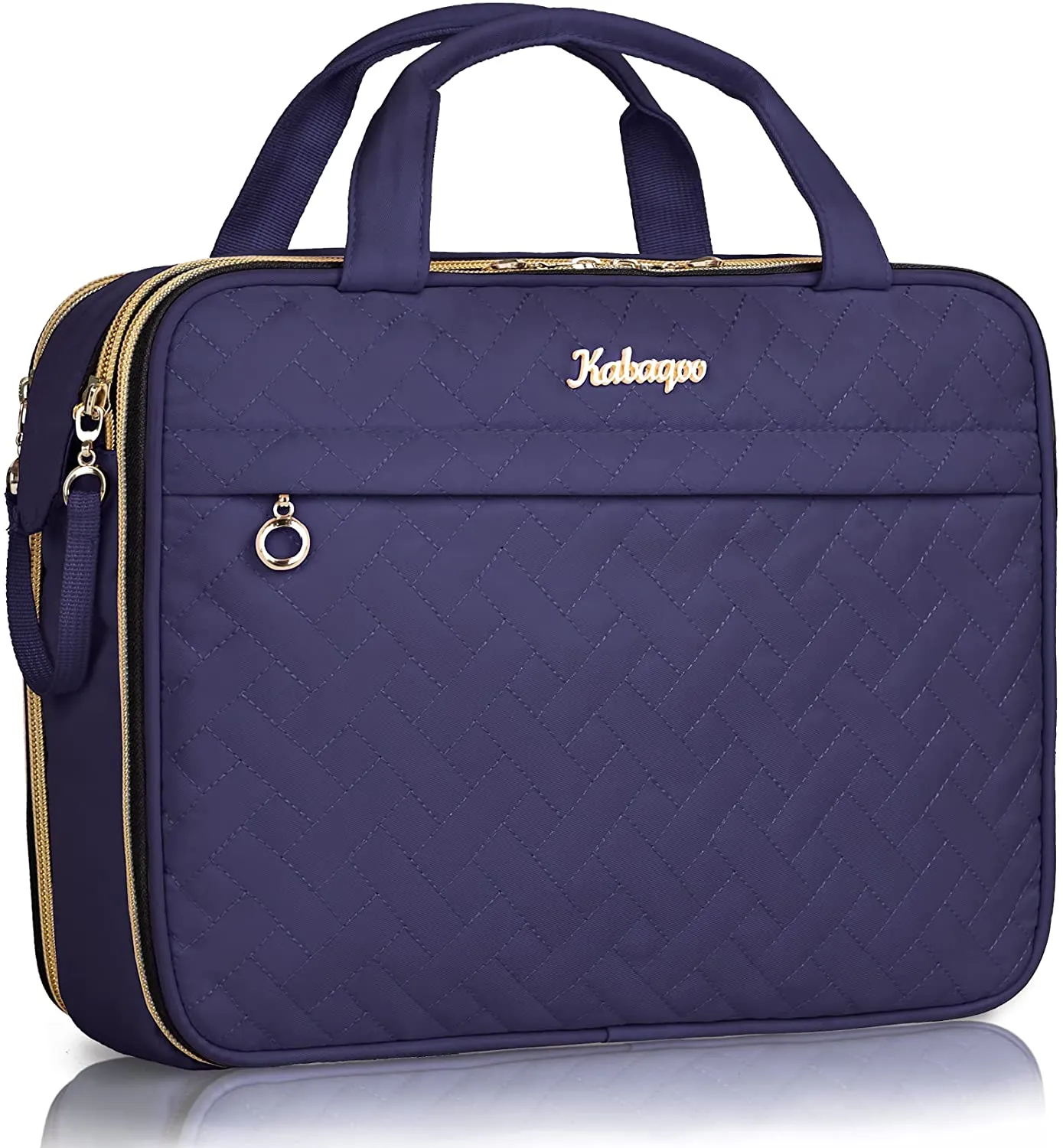 KABAQOO Travel Toiletry Bag, Portable Makeup Cosmetic Bag, Water-resistant Makeup Organizer for Full Sized Toiletries, Makeup Brushes, Travel Accessories, Green