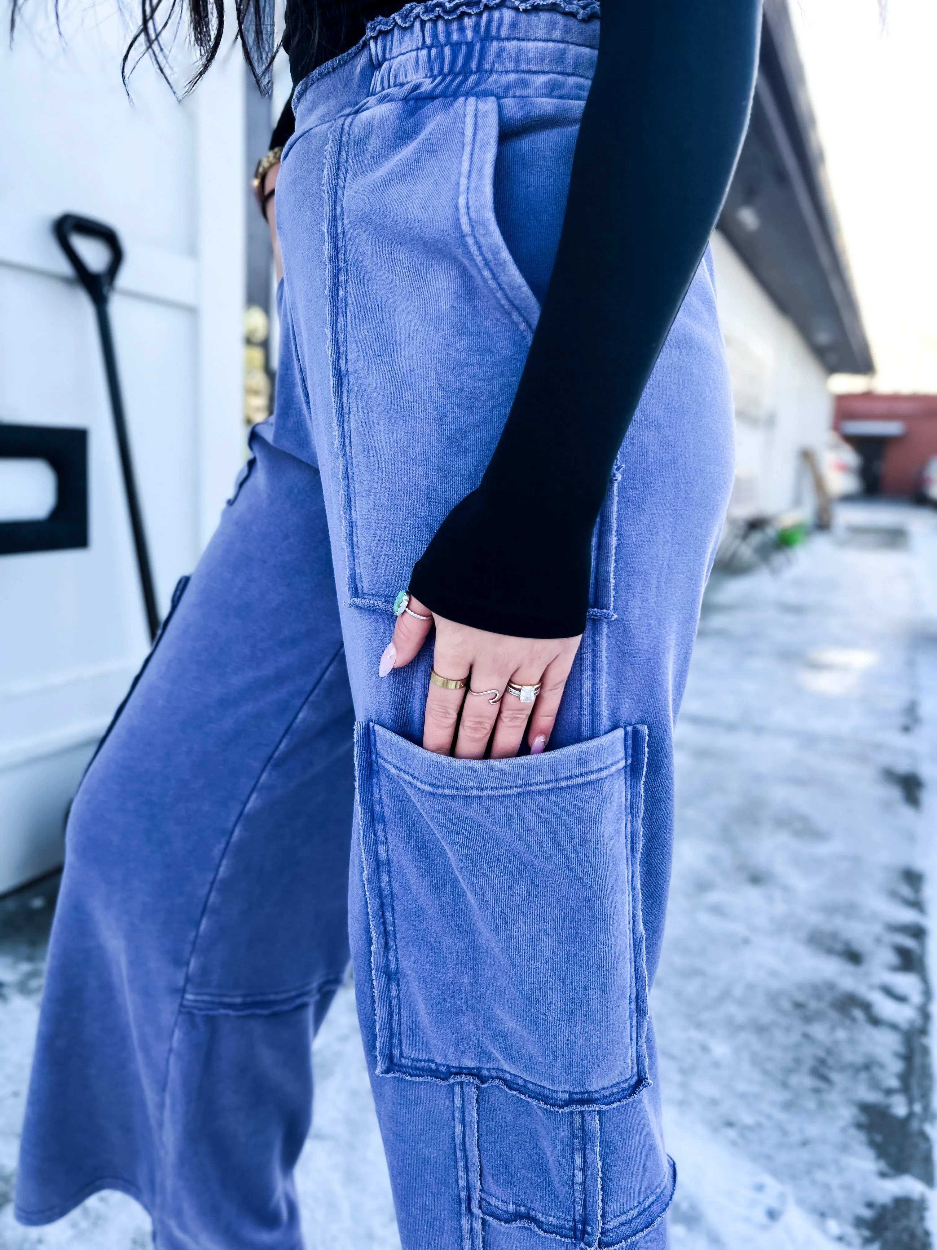 Kameron Utility Sweatpant- Dusty Indigo