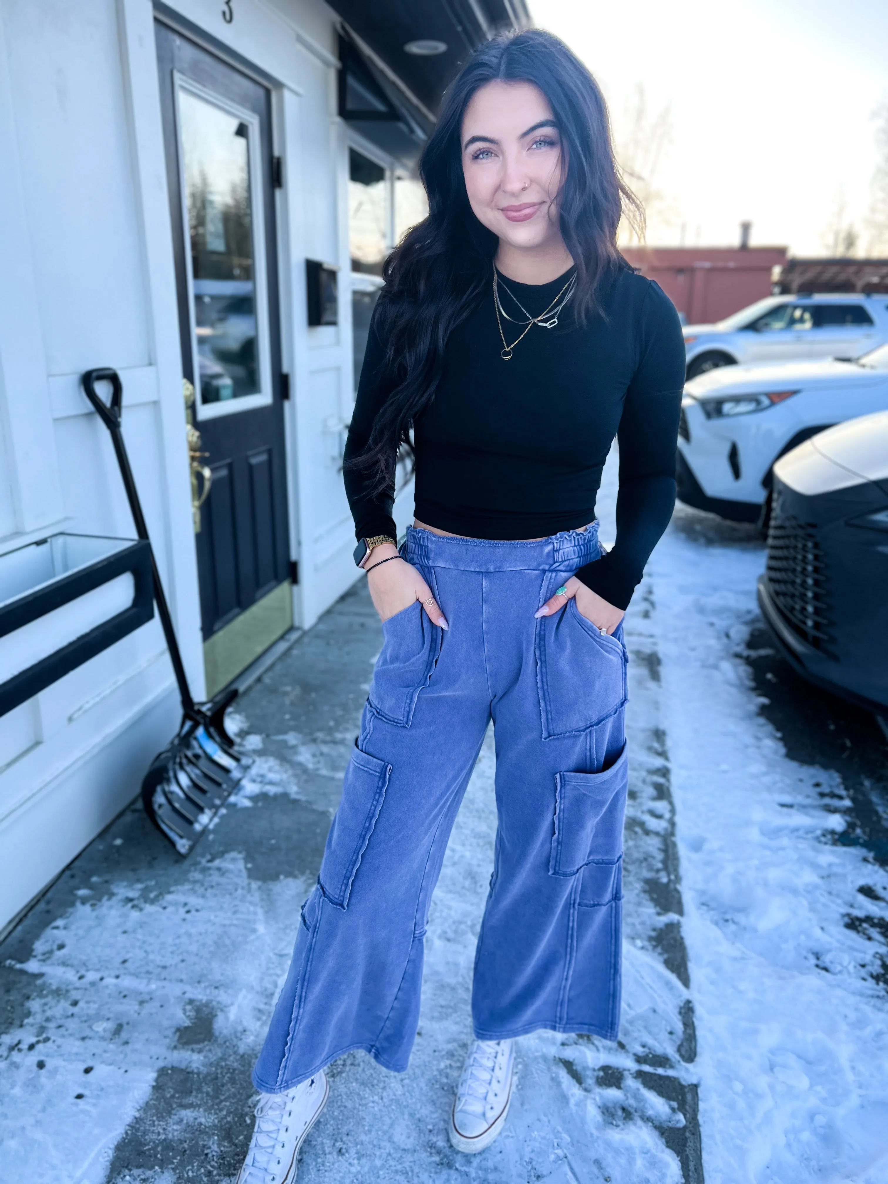 Kameron Utility Sweatpant- Dusty Indigo