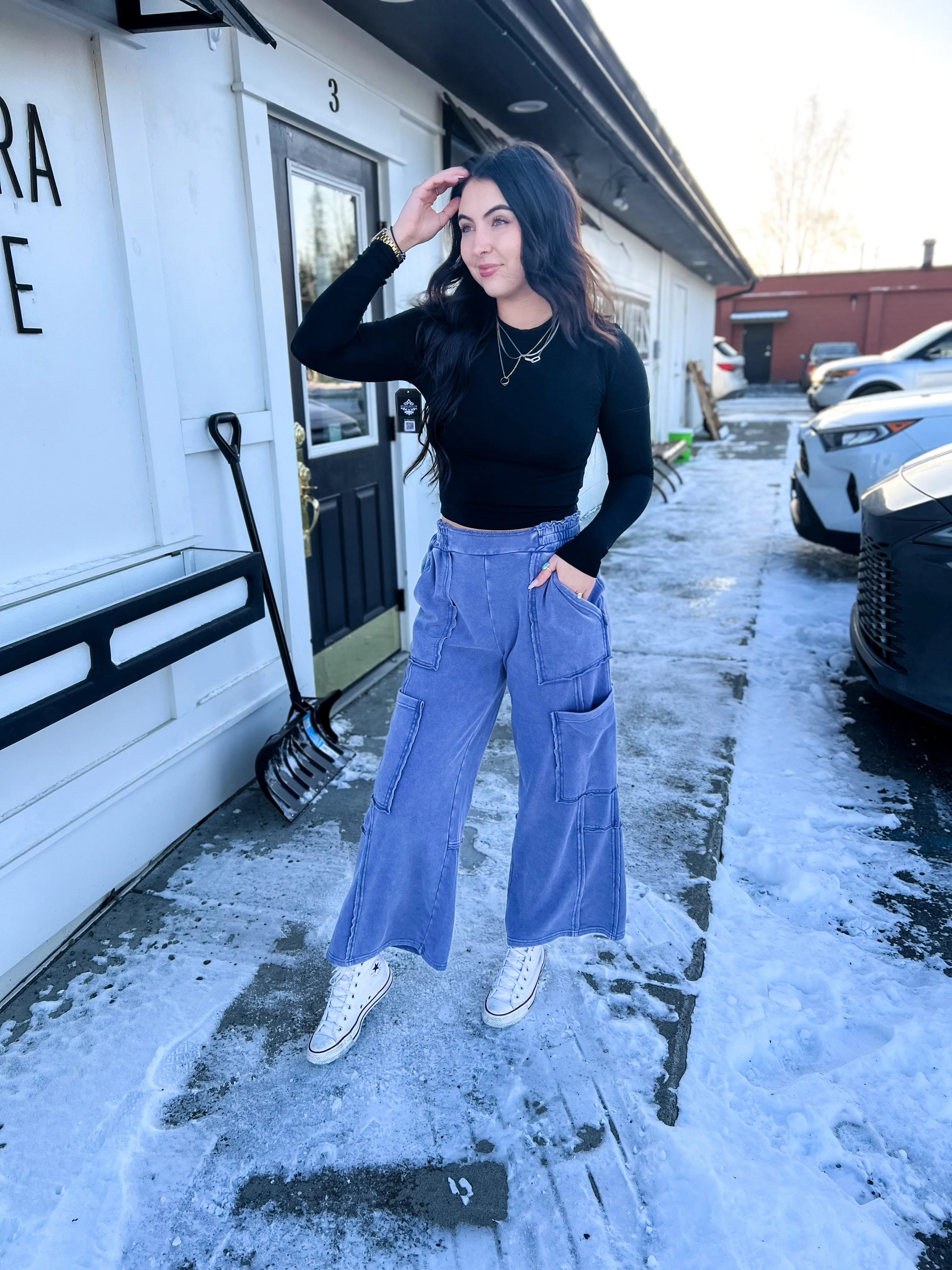 Kameron Utility Sweatpant- Dusty Indigo